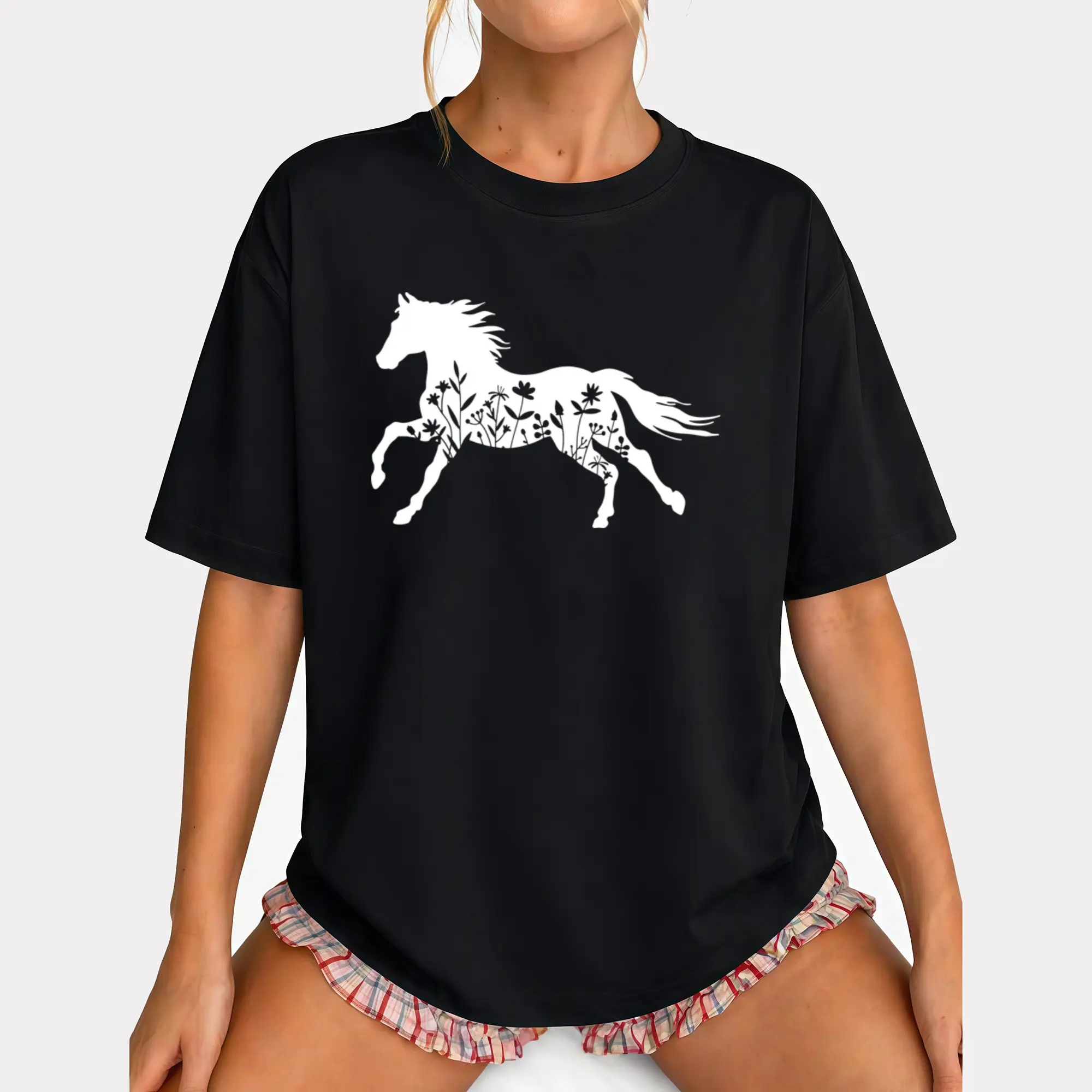 Horse Shirts for Women Horse Riding Tee Shirt Animal Lover Gift Western Country Summer Casual Graphic Tees Tops