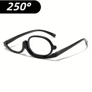 Adjustable stand rotating lens makeup glasses, reading glasses. Ideal for eyelash and eyebrow makeup, compact and portable makeup tool, perfect gift for women, beauty accessory, durable plastic frame, glasses for use while applying makeup.