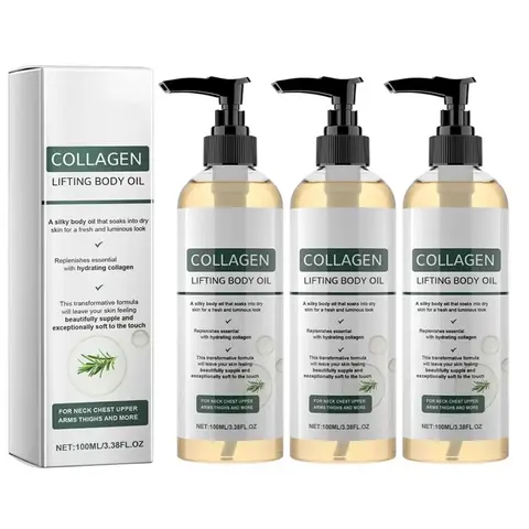 Collagen-Infused Body Oil - 100ml Moisturizing Bath & Body Care Cosmetic, Deep Hydrate & Nourish Belly & Arms Skin, Daily All-Skin-Type Moisturizer, 36-Month Shelf Life