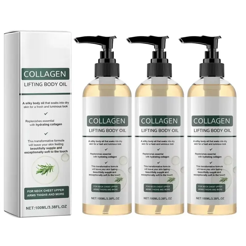 Collagen-Infused Body Oil - 100ml Moisturizing Bath & Body Care Cosmetic, Deep Hydrate & Nourish Belly & Arms Skin, Daily All-Skin-Type Moisturizer, 36-Month Shelf Life