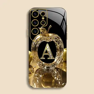 Suitable for [Galaxy S23 Ultra] New high-end gold letter electroplated gold edge mobile phone case new business simple explosion-proof mobile phone case affordable anti-fall anti-fingerprint 995