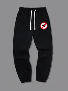 Men's Heart Graphic Drawstring Waist Sweatpants, Casual Pocket Elastic Waist Pants for Summer, Kids Bottoms for Daily Wear