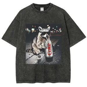 Raccoons Diet Coke washed T-shirts, Funny Meme Genz Dank Raccoons, Trendy washed Shirt