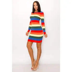 Lexi Striped Dress Casual Fabric Long Sleeve Womenswear