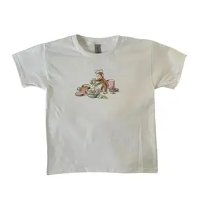 Explore Vintage Cartoon Inspired Cotton T-shirt Designs Combining Baking 90s Style Comics Soft Girl Aesthetic Streetwear and Nostalgic Elements