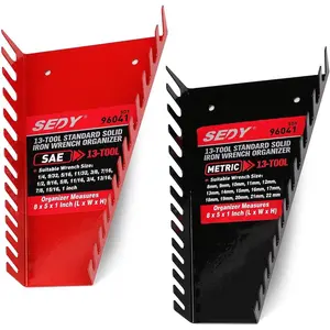 26-Pack Metal Wrench Organizer Set, Wall Mounted Wrench Storage Holder Trays Rack for Tool Box Drawer Chest socket kit modular