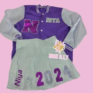 Varsity Jacket & Pleated Skirt Set