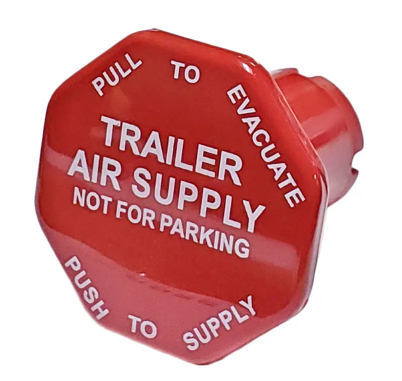 TORQUE Red Trailer Air Supply Knob for Mv-3 Push-Pull Dash Valve | Replaces Bendix 298817 for Semi Trucks (TR298817)