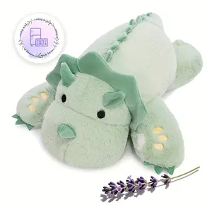2 LB 16inch Light Green Triceratops: Heatable/Coolable Weighted Plush. Lavender-Scented, Microwavable for Stress Relief. For All Ages.