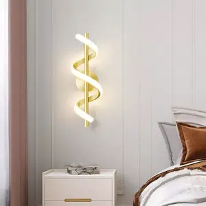 LED Wall Lamp, Modern Double-Helix Design, 3000K Warm Light, Hardwired Drill-Mount Installation, Versatile Use, Suitable for Living Rooms, Hallways, Bedrooms, Offices, Hotels, and Indoor Wall Decorative Lighting