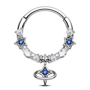 Oufer Celestial Star Hinged Segment Septum Ring