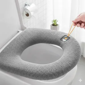 Washable Anti-Slip Toilet Seat Cover with Removable Pad, Thick Comfort Cushion, Anti-Bacterial Waterproof Design for Home, Bathroom Accessory. Secure Fit Easy to Clean Toilet Seat Protector.