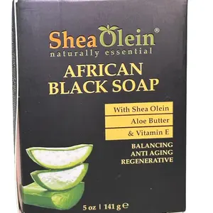 Shea Olein Organic Body Soap African Black Soap with Shea Olein Aloe Butter & Vitamin E for Unisex Cleansing & Skin Repair 5 oz - Cleanser