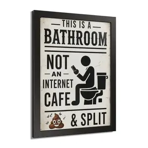 Bathroom Rules Poster framed wall art | This Is A Bathroom Not An Internet Cafe print