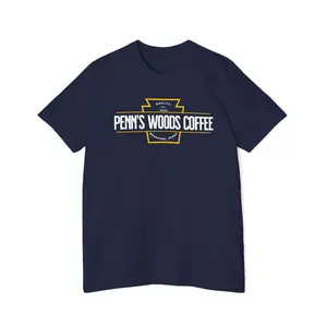 Penn's Woods Coffee Jersey T-Shirt - Made and printed in the U.S.A.