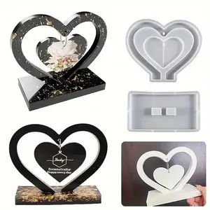 Heart-shaped resin silicone casting mold, used for DIY epoxy resin crafts, creative Valentine's Day gifts, DIY photo heart-shaped silicone mold, suitable for home decoration, wedding decoration, and graduation ceremonies