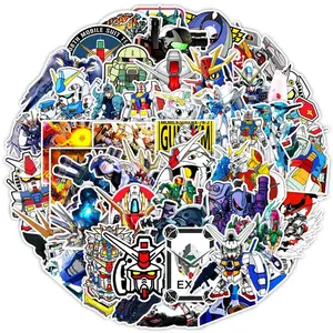 50Pcs Cartoon Anime Gundam Stickers Personality Laptop Motorcycle Skateboard Suitcase Sticker Decals Kids Birthday Party Gift