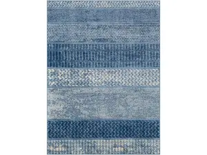 Livabliss MOC2305-5373 5 ft. 3 in. x 7 ft. 3 in. Monaco Area Rug, Bright Blue, Navy & Cream