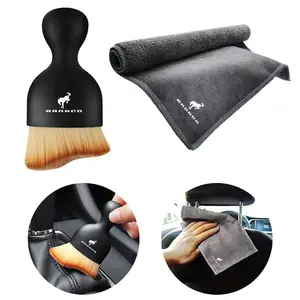 Car Towel Cleaning Drying Cloth with Duster Clean Brush, Car Cleaning Supplies, Towels for Cars, Compatible with Ford Bronco Focus Mondeo Kuga Fiesta Mk7 Escort Explorer Edge 2 Mk2 Mk4