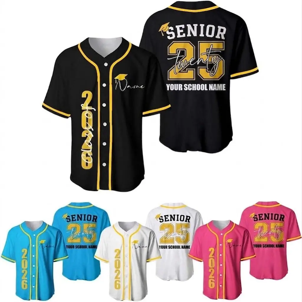 Personalized Senior 2026 Baseball Jersey, Custom Graduation Jersey, Class Of 2026 Graduate Jersey, High School Graduation Jersey