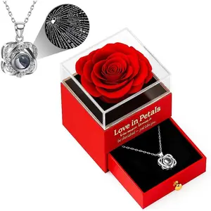 Gifts for Women Preserved Rose Eternal  with  Box Eternal Roses for Delivery  Birthday Gifts for Grandma Wife Sister Christmas Anniversary Eternal Roses (red)
