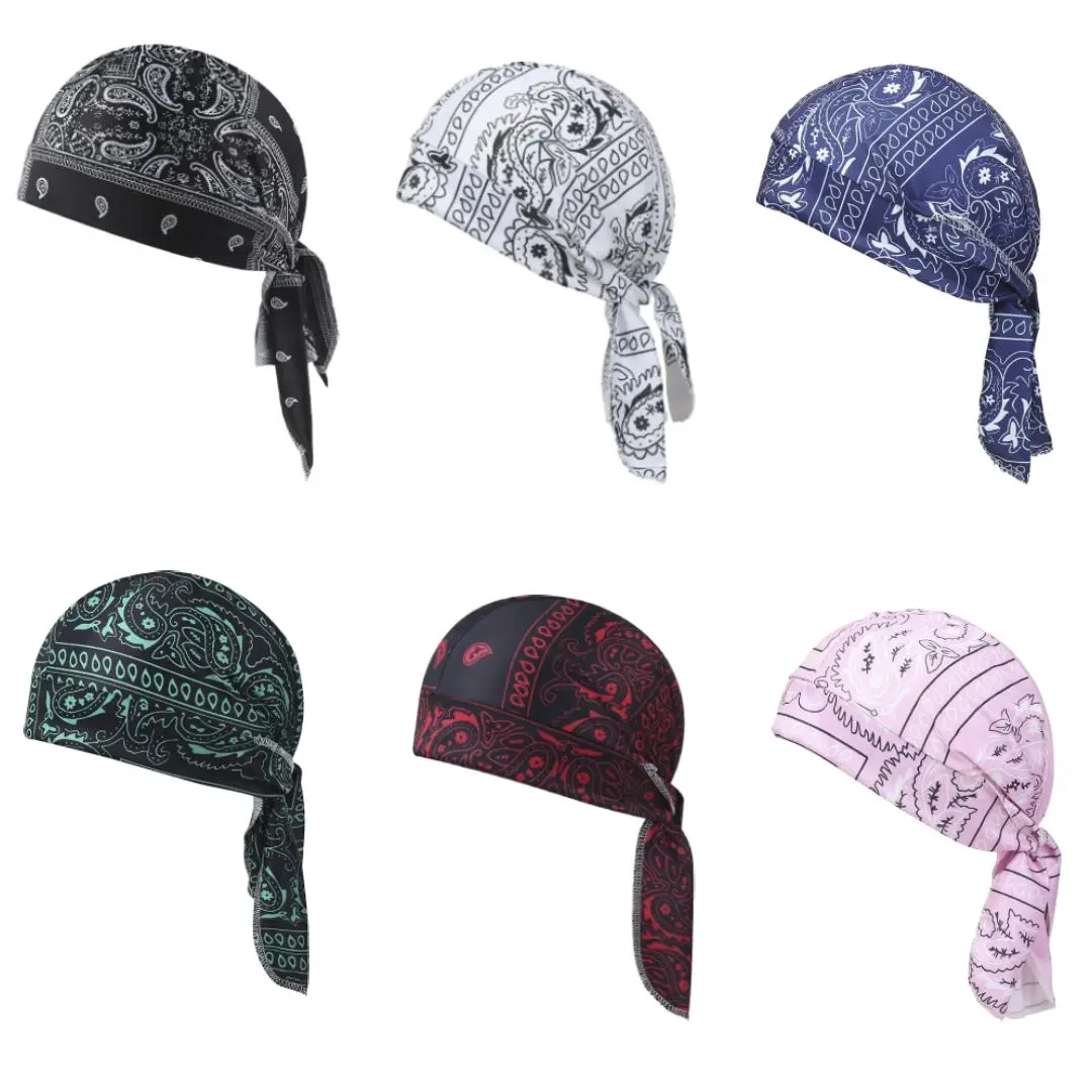 6 Pcs Do Rags Skull Caps for Men Fashion Sweat Wicking Helmet Liner Beanie Breathable Motorcycle Cycling Sports Cap