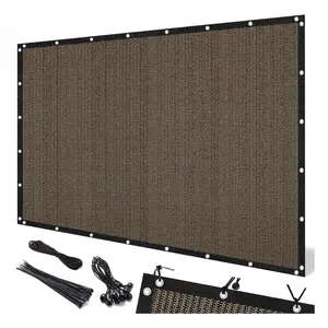 10x12 Pergola Shade Cover with Grommets, 90% UV Block Sun Shade Cloth Privacy Screen for Patio Outdoor Mocha