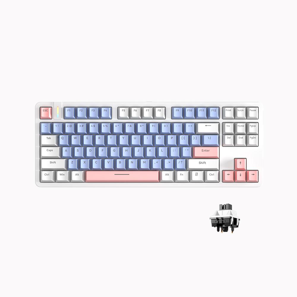 FURYCUBE G87 Side Erosion Glacier Orange Mechanical Creamy Keyboard - Noah Silver Switches, Single Mode White Backlight, Key Set, TKL Office Gaming keyboard with mute switch,Office,Silent,Wired FURYCUBE G87 Side Erosion Glacier Orange Mechanical Creamy Keyboard - Noah Silver Switches, Single Mode White Backlight, Key Set, TKL Office Gaming keyboard with mute switch,Office,Silent,Wired