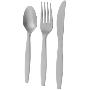 Elegant Silver Plastic Cutlery Set - 64 Count