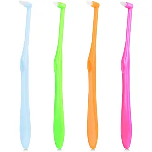 4Pcs End Tuft Toothbrush Adult, End Tuft Brush, Single Tufted Toothbrush Orthodontic Toothbrushes for Braces, Small Head Tiny Interdental Interspace Brush for Detail Cleaning Oral