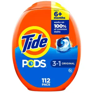 3 in 1 Original Scent Liquid Laundry Detergent Pods, 112-Count