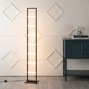 JONATHAN Y Ivan Minimalist Modern Iron Ladder Dimmable Integrated LED Floor Lamp; for Living Room, Bedroom, Kitchen, Office