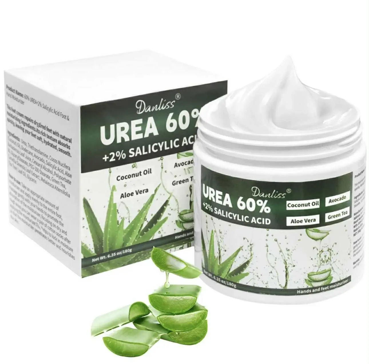 Urea Cream 60 Percent For Feet Plus 2% Salicylic Acid 5.29 oz, Foot Cream and Hand Cream Maximum Strength with Hyaluronic Acid, Tea Tree, and Aloe Vera For Deep Moisturizes, Callus Remover ano Soften All Skin Types, #TikTokShopBacktoSchool