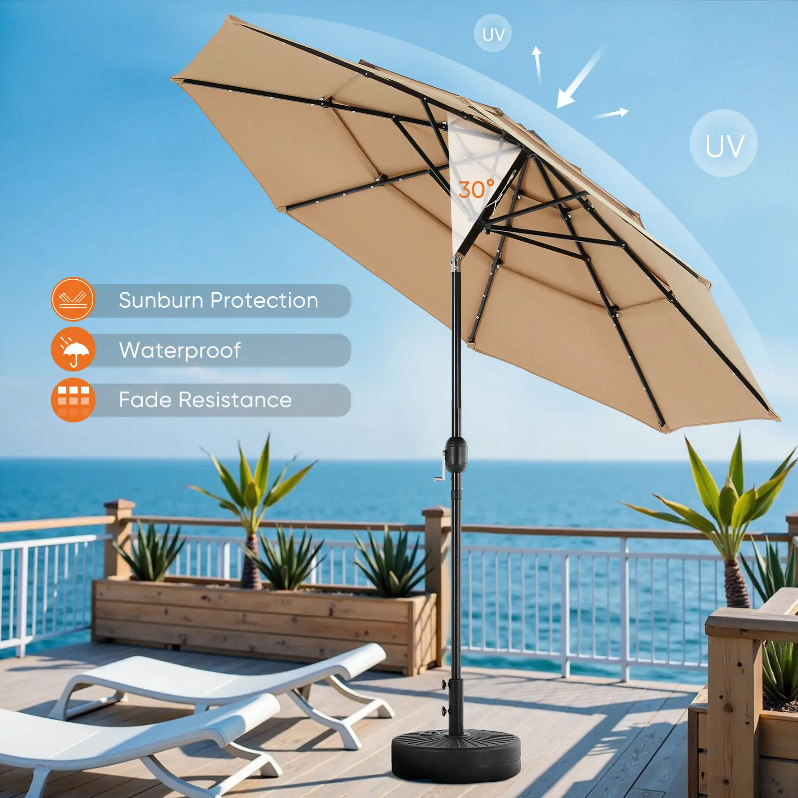 11 foot patio umbrella screen Patio Umbrella Mosquito Screen Netting fit 9ft to 11ft Market or Hanging Cantilever Umbrellas