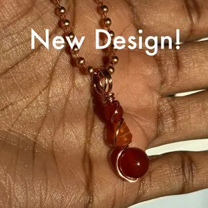 Carnelian Copper-Wrapped Crystal Necklace 20 Inches Adjustable Length Unique Stylish Jewelry for Confidence and High Energy