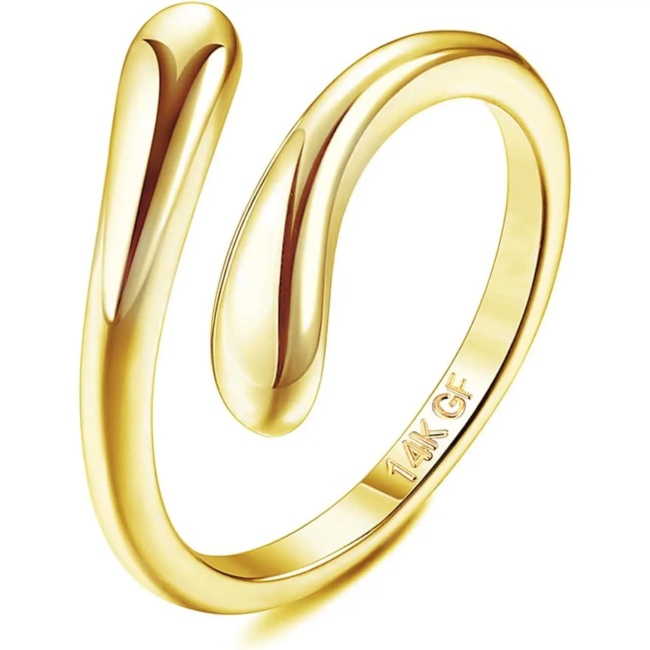 Women's 14 Karat Gold Filled Adjustable Toe Rings - Minimalist Triple Row Stackable Band, Hug CZ Triple Moonstone Snake Knot Body Jewelry, Elegant Casual Gold Filled Rings Under 50, Stackable Ring