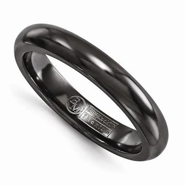 Edward Mirell Titanium Black Ti Domed Ring - 4mm