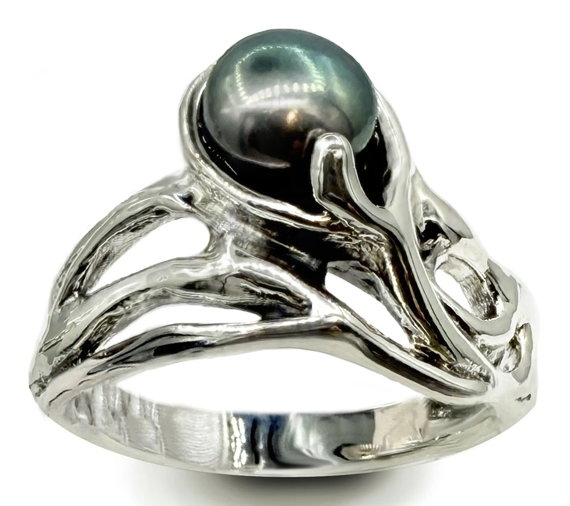 Hagit Sterling Silver Cultured Pearl Undulating Ring