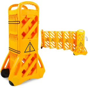13 Foot Portable Driveway Fence Safety Barriers, Commercial Safety Barriers, Folding Security Gate Safety Barrier with Casters for Construction, Traffic Control, Driveway Gate outdoorfun