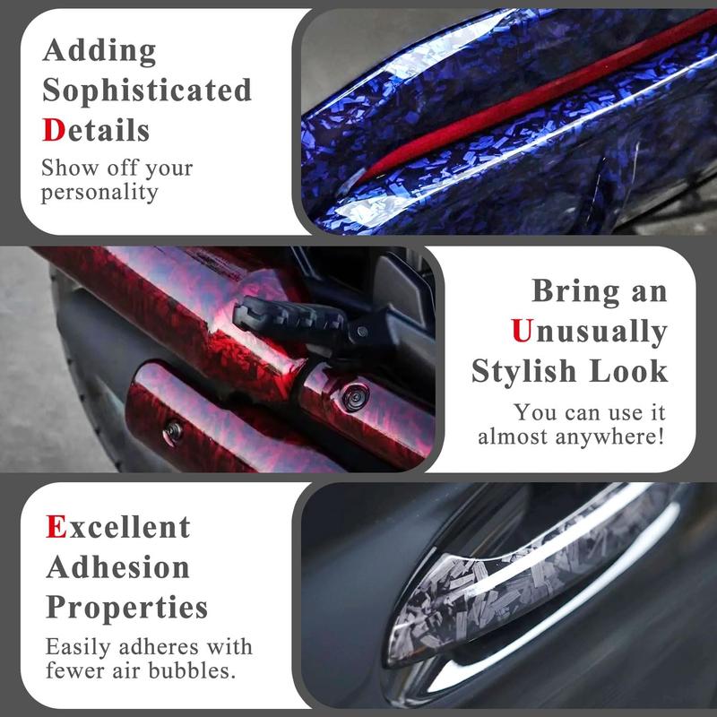 12" x 60" Gloss Forged Carbon Fiber Car Wrap Vinyl Bubble Free Air Release Adhesive Car Wrap Film Roll  DIY Decals ( 1 FT x 5 FT)
