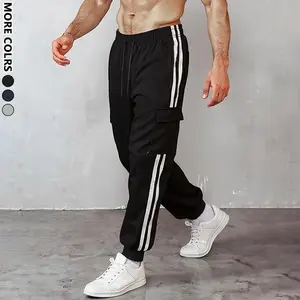 Black Side Stripe Cargo Joggers | Streetwear Sweatpants