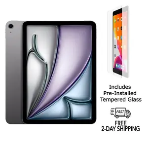 Refurbished Apple iPad Air 11 inch M2 (2024) (WiFi Only) A2902-Excellent Condition with Pre-Installed Tempered Glass & 1 Year Warranty