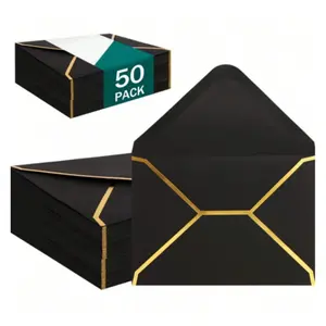 Envelopes Invitations with Border, Self Adhesive A7 Envelopes with V-Flap, 50 Pack 5x7 Inch, Perfect for Invitations