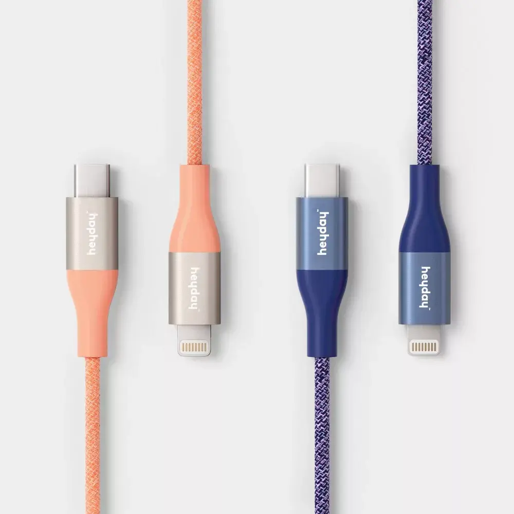 10 USB-C to Lightning Braided Cable - 2pk - heyday Peach Future Dusk 10 USB-C to Lightning Braided Cable - 2pk - heyday Peach Future Dusk