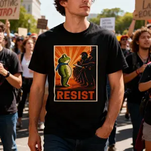 Portland Frog Protest Resist T-Shirt, Resist Tees, Protest Shirts, Protest Frog Tee, FDT, Anti ICE, Anti Trump, Vintage Activist