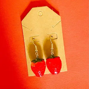 Strawberry hook earrings