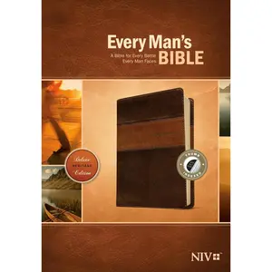NIV Every Man's Bible - Platinum Award-Winning Deluxe Heritage Edition, TuTone LeatherLike Cover, Brown-Tan Color, Indexed Version with Powerful Study Tools for Relationships, Leadership