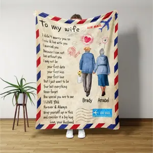 Personalized Custom Letter Blanket to My Wife, I Didn't Marry You So I Could Live With You Blanket, Gift From Husband, Gift Ideas For Nana.