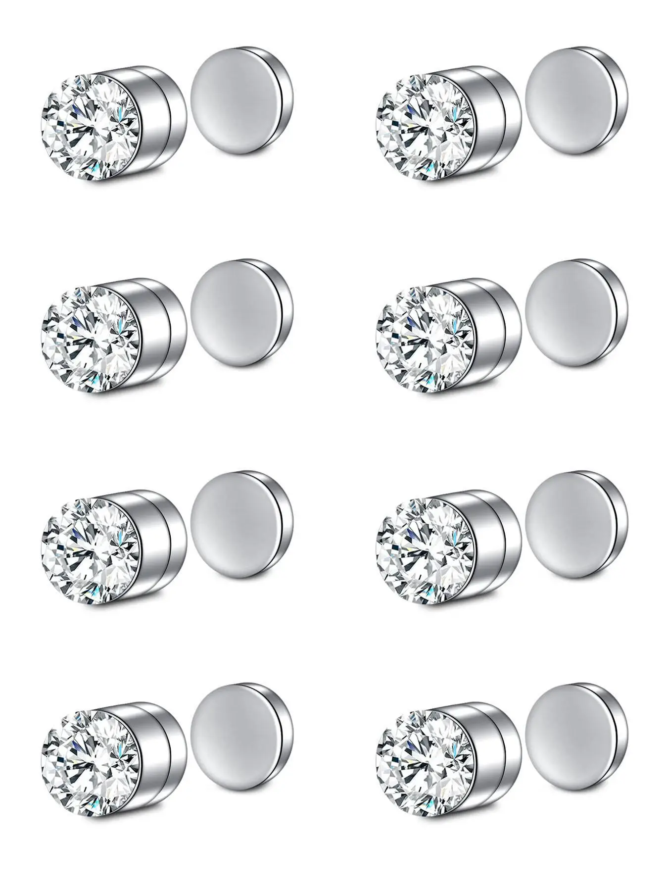 Magnetic Nose Stud, Stainless Steel Fake Nose Rings for Women & Men, Faux Lip Septum Nose Ring Set, No Piercing Body Jewelry