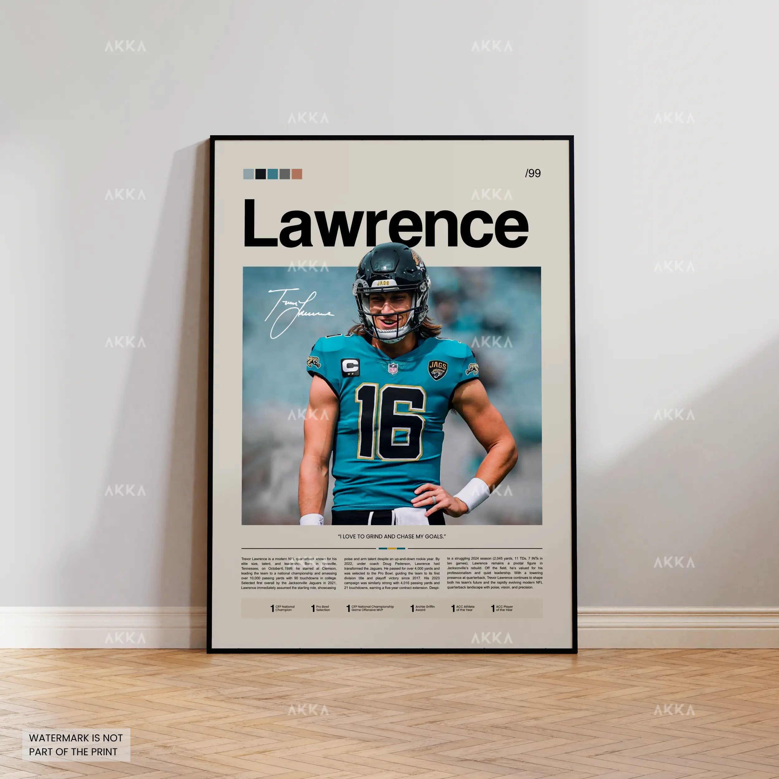 Trevor Lawrence Poster, Football Fan Gift For Fans